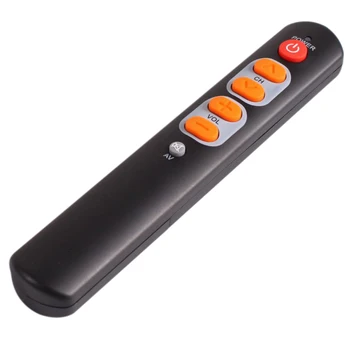 El aprendizaje del Control Remoto con 6 botones grandes, el controlador inteligente de duplicados para TV,STB,DVD,DVB,equipo de alta fidelidad de color Naranja