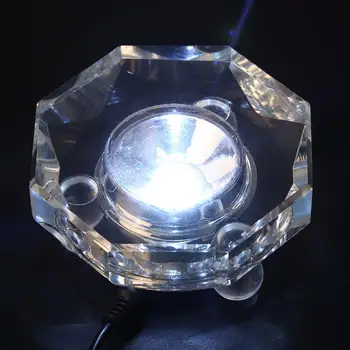 Transparente LED Luminoso de la Base de Cristal de Luz de Cristal Transparente de la Visualización de Objetos Láser Blanco alrededor de la Base del Soporte Con Adaptador de NOSOTROS