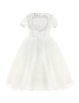2020 Alta calidad de Niña de las Flores de Encaje Blanco Vestido de los Niños de Dama de honor Niño Vestido Elegante Desfile de la Boda de Novia Vestido de Princesa