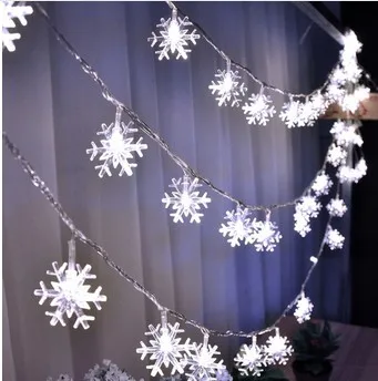 10m LED de copo de nieve de la cadena completa de estrellas de la decoración de la habitación de las luces de Navidad de neón enchufe el pequeño luces AC110V-240V