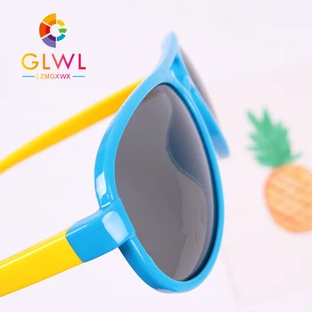 Niños Gafas de Sol de Chicos Piloto Bebé Glasess Juniors Gafas de sol Polarizadas de Diseño de la Marca de los Niños del Espejo de Silicona Suave Tonos Retro