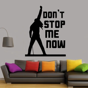 Freddie Mercury de Queen de la Banda de Música de la Cita Don't Stop Me Now etiqueta de la Pared decoración del Hogar Para la Sala de estar Dormitorio Calcomanía de Vinilo Mural Y46