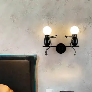 Moderna creativa lámpara de pared LED lámpara de pared, lámpara de la mesita de la lámpara la lámpara colgante Nórdicos enano hierro de la muñeca de la sala infantil de la lámpara de pared decorativos