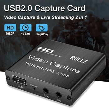 Rullz 4K Tarjeta de Captura de Vídeo USB 2.0 Juego de la Grabación de la Placa de Transmisión en Vivo con Audio Mic Bucle para PS4 Ps5 Interruptor de Grabación de la Cámara