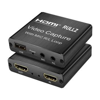 Rullz 4K Tarjeta de Captura de Vídeo USB 2.0 Juego de la Grabación de la Placa de Transmisión en Vivo con Audio Mic Bucle para PS4 Ps5 Interruptor de Grabación de la Cámara