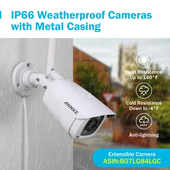 ANNKE 8CH 1080P FHD de Video Inalámbrico de la Seguridad NVR Con 4X 6X 8X 2MP Bala al aire libre de la prenda Impermeable IP WIFI Cámaras de la Casa de CCTV Kit