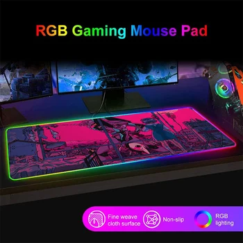 RGB Anime Evangelion Mouse Pad Colorido accesorios de juegos de Ordenador RGB Gran velocidad mini pc Con Retroiluminación RGB Teclado Mousepad