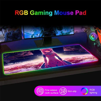 RGB Anime Evangelion Mouse Pad Colorido accesorios de juegos de Ordenador RGB Gran velocidad mini pc Con Retroiluminación RGB Teclado Mousepad