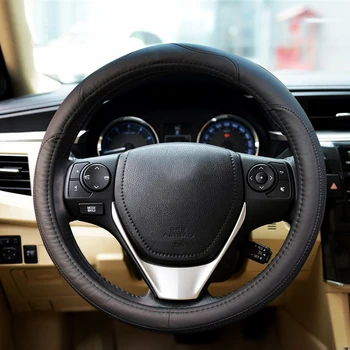 De cuero de Coche de Estilo de la Cubierta del Volante Para el Toyota Corolla Avensis Yaris Rav4 Hilux Prius, Auris 2013 accesorios de Automóviles