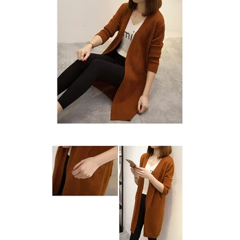 La mitad de la longitud de Rebeca del Suéter de las Mujeres de manga Larga de la Chaqueta de Otoño Invierno 2020 de las Mujeres de Color Sólido de Gran Tamaño Cardigan Suéteres