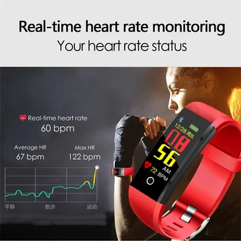 LIGE 2019 Nuevo Smart health Watch Hombres Mujer Fitness tracker Heart Rate monitor de Presión Arterial Podómetro Impermeable de la pulsera Inteligente