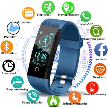 LIGE 2019 Nuevo Smart health Watch Hombres Mujer Fitness tracker Heart Rate monitor de Presión Arterial Podómetro Impermeable de la pulsera Inteligente