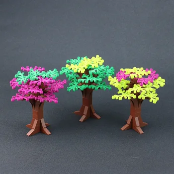 La ciudad de MOC Bloque de Ladrillos de Flores de Bush Deja a los Árboles de Rama Compatible Legoe Ladrillos de la Figura de Acción de Bloques de Construcción de Juguetes para los Niños Regalos