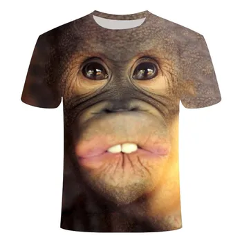 2020 verano impreso en 3D de animales mono gorila de manga corta divertido diseño casual top T-shirt hombres