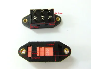 5 Deslice el Interruptor de AC110/220V Seleccione 6Pin DPDT 3 Posición del Alambre de la Soldadura del Pin s458-1