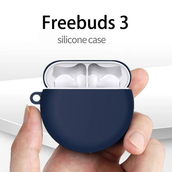 Auriculares de los Casos para Huawei FreeBuds 3 caso Suave de Silicona Anti-deslizamiento de la funda protectora de Freebuds 3 Caso 3D de dibujos animados de Caso con Llavero