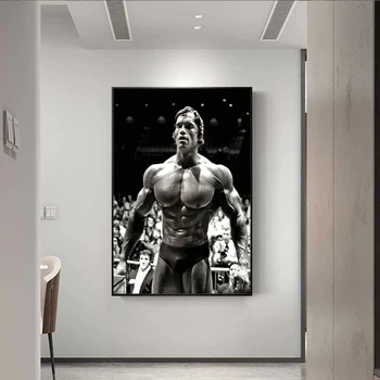 Moderno, Pintura En Tela, Arnold Schwarzenegger Culturismo Carteles De Motivación De La Cita De Fitness De Última Generación De Inspiración Arte De La Pared De La Imagen