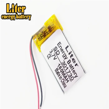 3.7 V 160mAH,301730 de polímero de litio ion / Li-ion batería para GPS,mp3,mp4,mp5,dvd