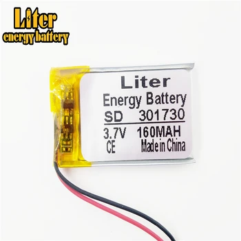 3.7 V 160mAH,301730 de polímero de litio ion / Li-ion batería para GPS,mp3,mp4,mp5,dvd