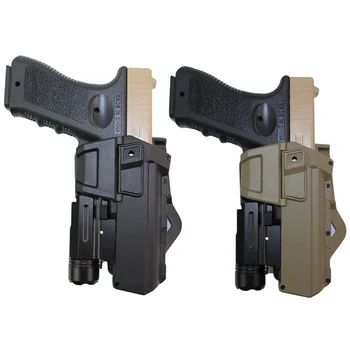 Táctica Muebles Pistolera para Glock 17 18 Airsoft Pistola Caso con la Linterna Láser Montado Mano Derecha en la Cintura la Pistola de la Funda