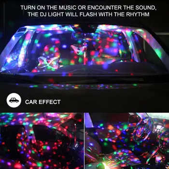 Mini Luz de la Etapa de 3W Alimentado por USB Sonido Actived Multicolor de la Bola de Discoteca Efecto de la Lámpara Para la Fiesta de Cumpleaños de Concierto 2020 NUEVO