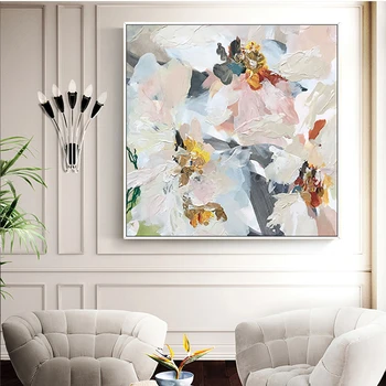 Moderno abstarct pintado a Mano cavnas pintura al óleo paisaje colorido arte de la pared de la imagen del cartel para la sala de estar del dormitorio no enmarcado