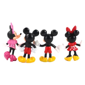 4pcs/set Disney Juguetes Lindo de la Historieta del Anime de Mickey & Minnie Mouse de la figura de acción Modelo de Juguete Muñecos de Regalo de Cumpleaños para Niños