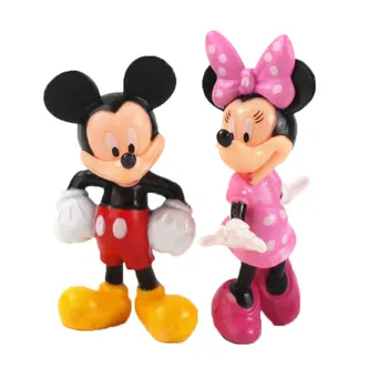4pcs/set Disney Juguetes Lindo de la Historieta del Anime de Mickey & Minnie Mouse de la figura de acción Modelo de Juguete Muñecos de Regalo de Cumpleaños para Niños