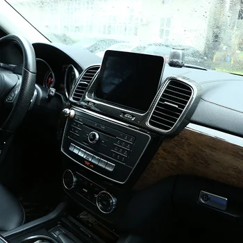 La Fibra de carbono Para Mercedes Benz GLS GLE Clase de ABS Auto Central de Control de Salida de Aire Decorativo Marco de Recorte de los Accesorios del Coche