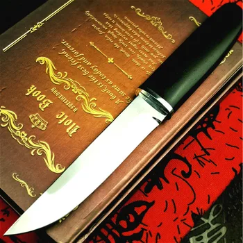 Samurai japonés engrosada clásico de ébano táctico cuchillo recto de alta calidad D2 filoso acero cuchillo de caza al aire libre de la herramienta cuchillo