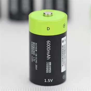 4pcs/lot venta Caliente ZNTER de 6000mAh de 1.5 V batería recargable Micro USB batería recargable D LR20 de la batería para el drone accesorios
