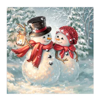 5D BRICOLAJE Diamante de la Pintura de dibujos animados de muñeco de nieve de punto de Cruz Bordado de Diamantes Mosaico de diamante de imitación de la Imagen de regalo de Navidad Decoración para el Hogar en Venta