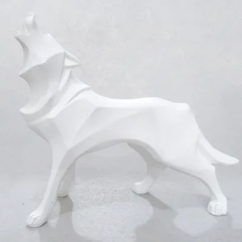 [MGT] Resumen Tótem lobo perro de la Estatua de la Escultura Geométrica Mobiliario Decoración del Hogar Accesorios Modernos de los Regalos de Navidad Manualidades