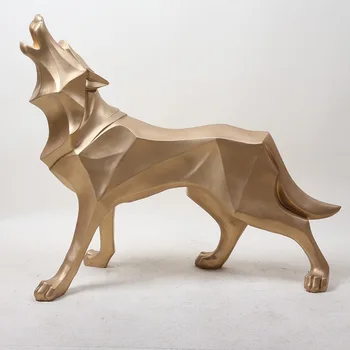 [MGT] Resumen Tótem lobo perro de la Estatua de la Escultura Geométrica Mobiliario Decoración del Hogar Accesorios Modernos de los Regalos de Navidad Manualidades