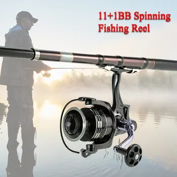 11+1BB Rodamientos de Bolas 5.0:1 Carrete de Pesca a la Izquierda/Derecha Intercambiable Ultra Suave de Pesca Spinning Carrete