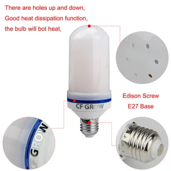 E26 E27 LED Efecto de la Llama de Fuego Bombilla de Luz SMD2835 el Parpadeo de la Emulación de 1&4 Modos LED de la Llama de la Lámpara E14 1200K~1400K AC85V~265V
