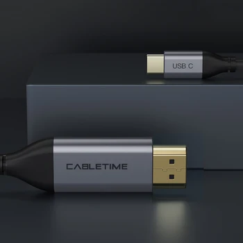CABLETIME USB HDMI Cable Thunderbolt 3 Tipo C Convertidor de HDMI para MacBook Huawei Mate 30 Pro USB-C Adaptador HDMI N307