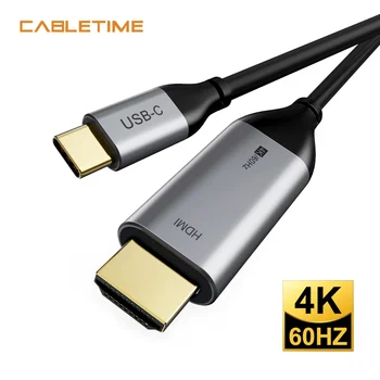 CABLETIME USB HDMI Cable Thunderbolt 3 Tipo C Convertidor de HDMI para MacBook Huawei Mate 30 Pro USB-C Adaptador HDMI N307