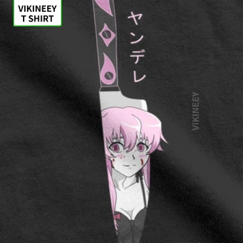 Waifu Knifu Yuno de Mirai Nikki T-Shirts para Hombres Gasai Futuro de la Lechería Japonés Yandere Tela de Algodón de la Camiseta de Manga Corta Camisetas