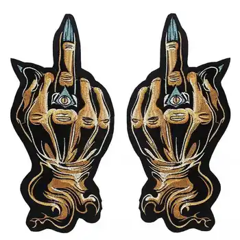 Los dedos de las Manos de Hierro en el Bordado de la Ropa de Parche para la Chaqueta de Pegatinas Vestido de Apliques de 1par P1960