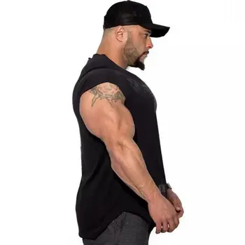 Mens Gimnasios de Fitness Culturismo, Delgado T-shirt Hombre del Músculo Casual Impreso camisetas Masculinas de Entrenamiento de Algodón Camisetas Tops Ropa de Crossfit