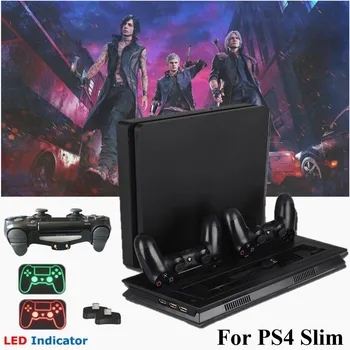 PS4 Slim Vertical de Enfriamiento de Soporte de Carga P S4 Play Station 4 Joystick Cargador Dock Station de Sony Playstation 4 Slim Juegos