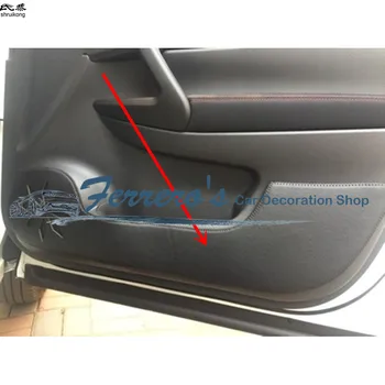 Envío libre 4pcs/lote de cuero de la PU de coches pegatinas de los accesorios del coche de la puerta de protección de la patada de cubierta para el año 2016, 2017 Nissan Qashqai T11
