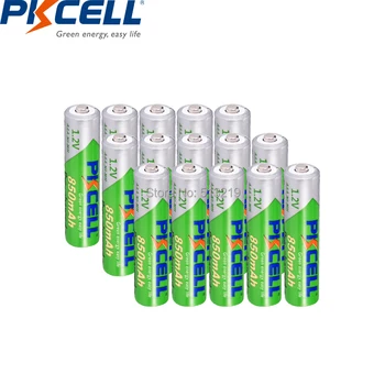 15PCS PKCELL NIMH AAA de la Batería 850mAh 1.2 V nimh aaa de Precarga de Baterías Recargables Hasta 1000 mah Baja Auto Descarga de las baterías