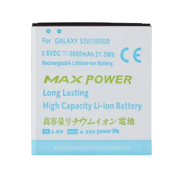 Alta Capacidad 5600mAh Extendido de Copia de seguridad más Gruesa de la Batería con el Blanco de la Espalda Cubrir el Caso Para Samsung Galaxy S4 SIV i9500 I9508 I9505