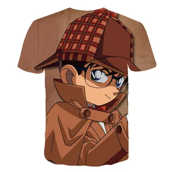 2020 Verano Nuevo Guapo del Anime Ropa para Niños T-shirt de Impresión en 3D de Detective Conan de los Hombres y de las Mujeres Casual para Niños Tops