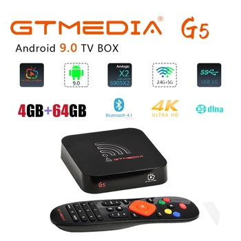 Smart Set Top Box Android 9.0 GTMEDIA G5 caja de TV Construido en wi-fi De 2.4 G Amlogic S905X2 4GB de RAM +64GB ROM con Google almacene el material de impresión de la APLICACIÓN
