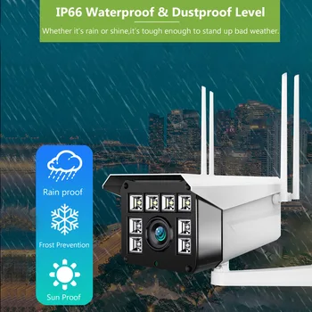 1080P WiFi al aire libre de la Cámara IP Inalámbrica de la Seguridad de la Vigilancia de colores de la Visión Nocturna del CCTV Monitor Inteligente de IA Detección de Wi Fi Cam