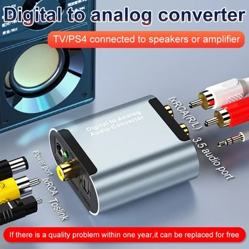 De Digital A Analógico Convertidor de Audio Adaptador de la Fibra/coaxial L Y R del Canal de 3.5 mm Decodificador Para la Barra de sonido del Altavoz Amplificador de Subwoofer