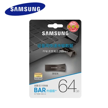 SAMSUNG USB Flash Drive de Disco BAR PLUS 32GB 64GB 128GB 256GB USB3.1 pen drive de hasta 300MB/S pendrive de memoria USB flash disk